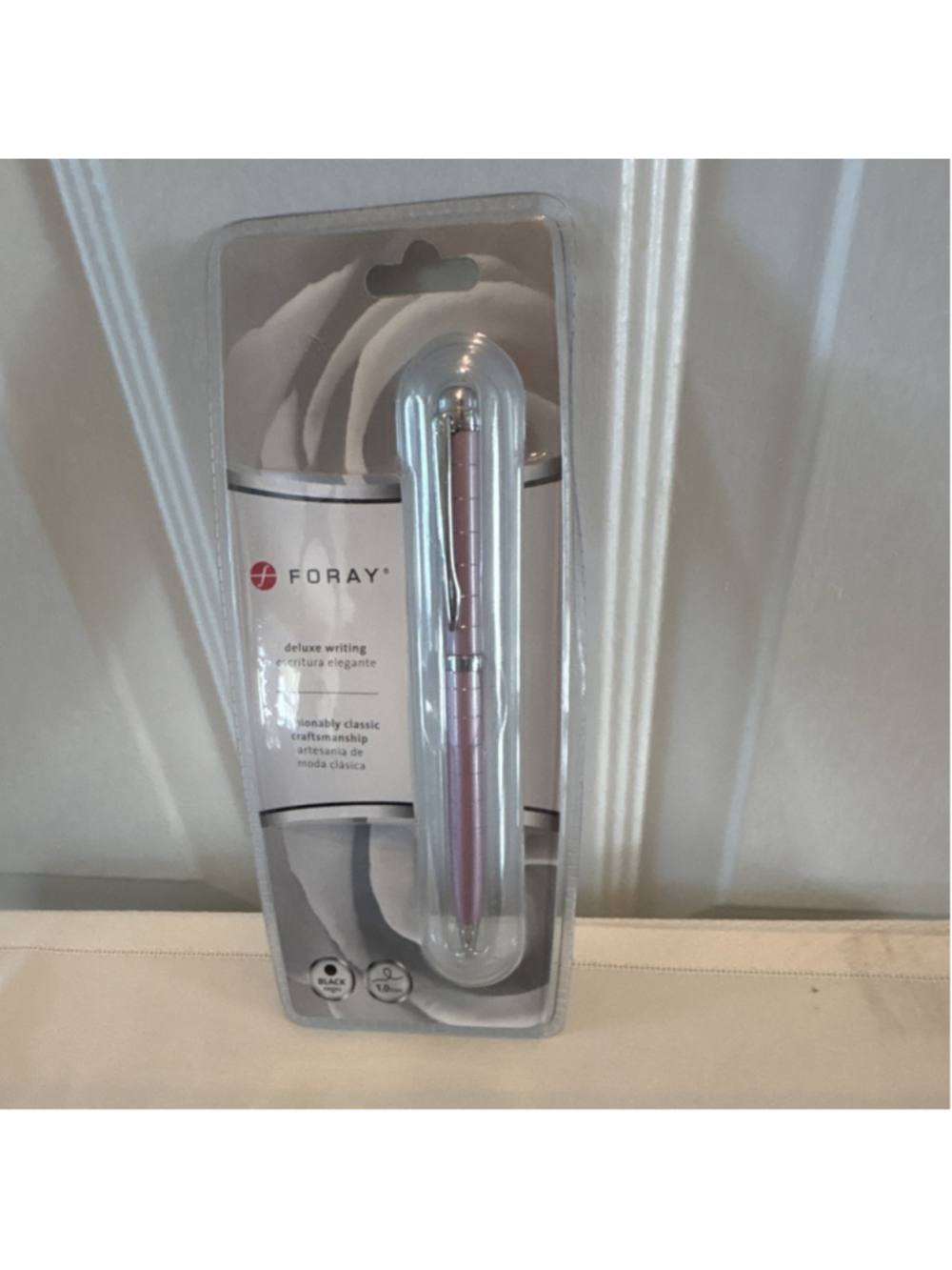 Foray Deluxe Writing Ballpoint Pen Pink 1.0mm Black Ink Twist Refillable